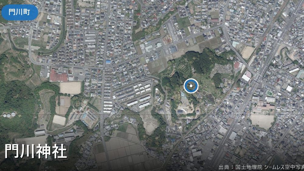 門川神社周辺(門川町門川尾末)の空中写真