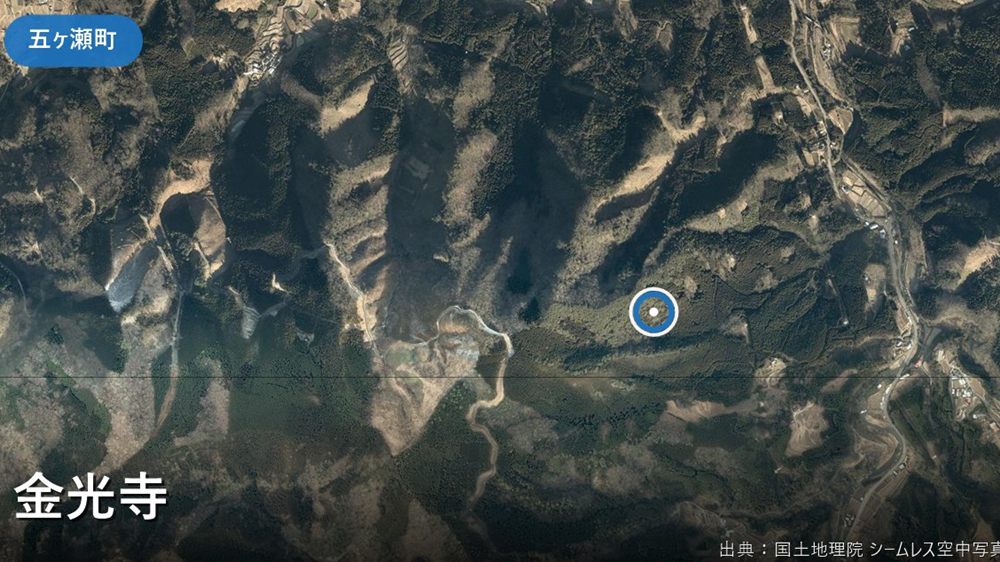 金光寺周辺（五ヶ瀬町鞍岡）の空中写真