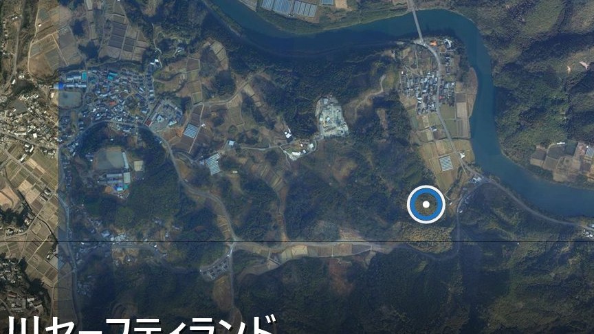小川川セーフティランド周辺(美郷町西郷田代)の空中写真