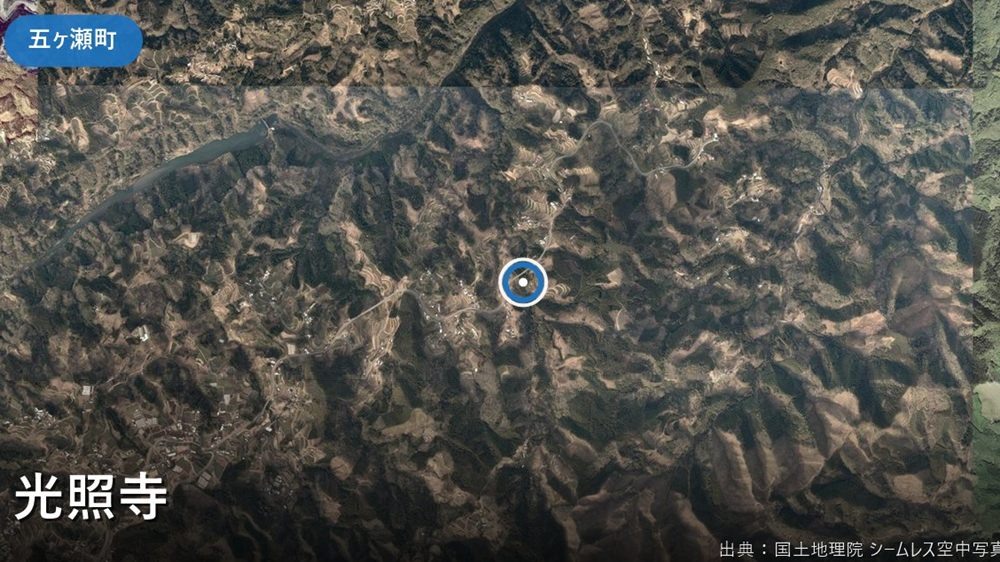 光照寺周辺(五ヶ瀬町桑野内)の空中写真