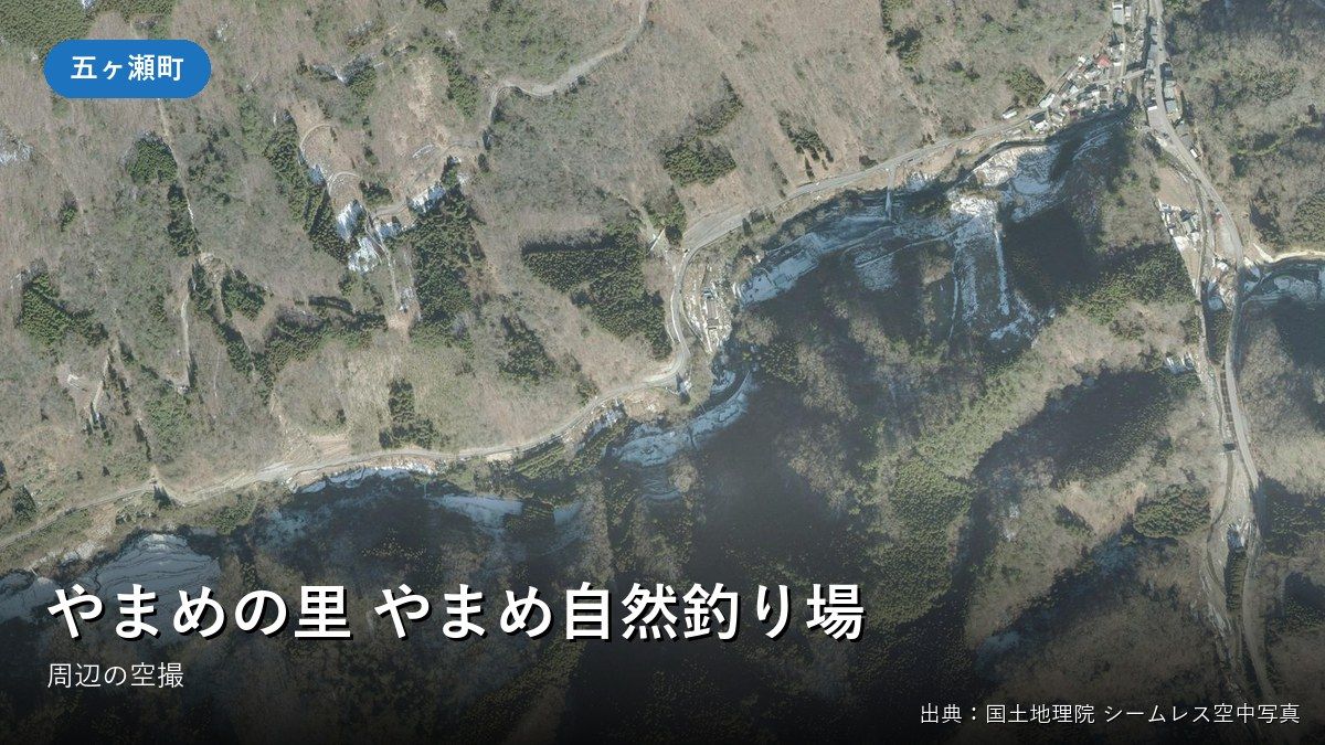 五ヶ瀬町鞍岡のやまめの里付近の空中写真