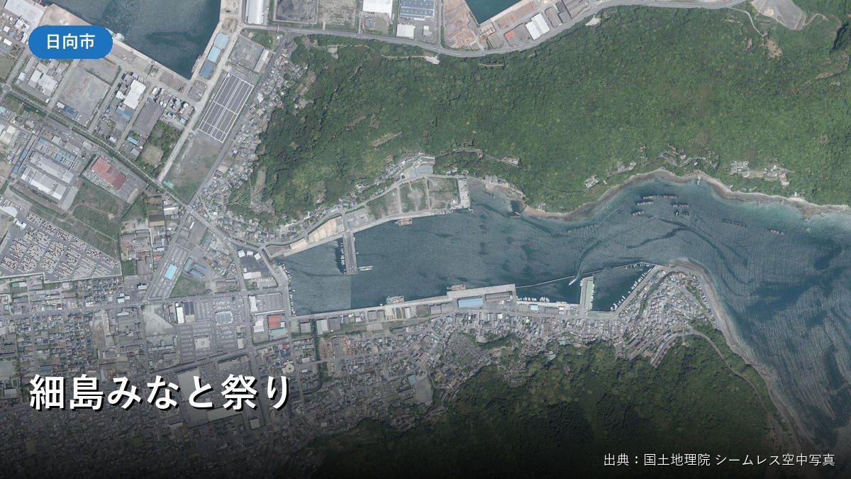 細島港周辺の空中写真（細島みなと祭り）