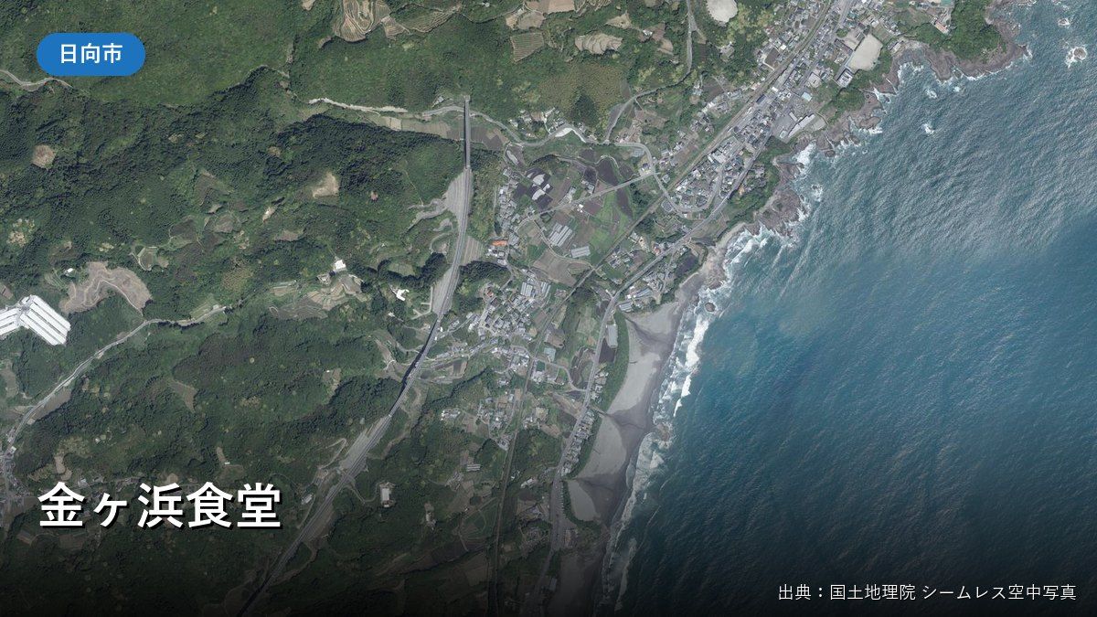 国土地理院の空中写真(金ヶ浜食堂の周辺)