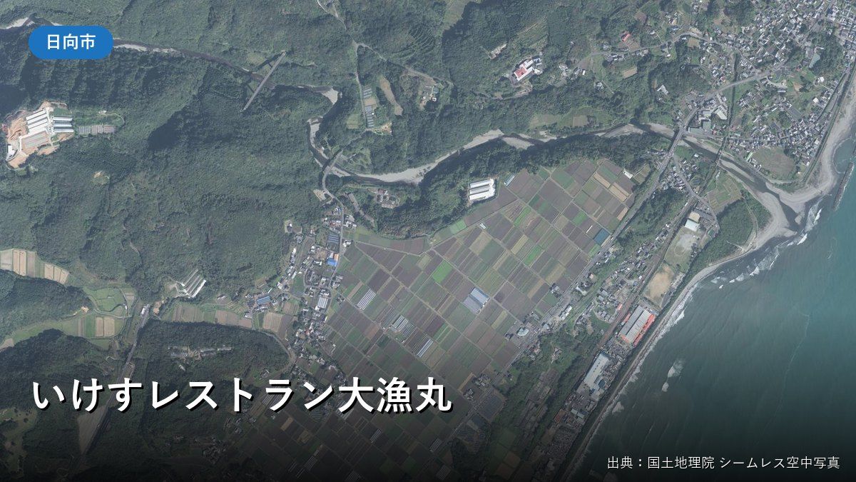 国土地理院の空中写真(いけすレストラン大漁丸の周辺)