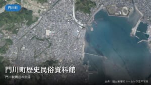 門川町中心部(門川駅周辺)の空中写真(国土地理院)