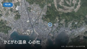 かどがわ温泉 心の杜（門川町庵川）付近の空中写真