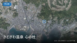 かどがわ温泉 心の杜（門川町庵川）付近の空中写真