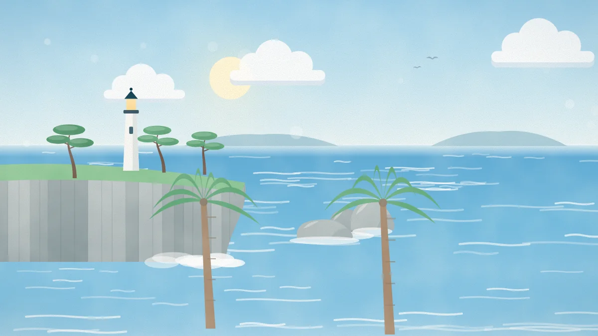 海辺と灯台のイメージイラスト