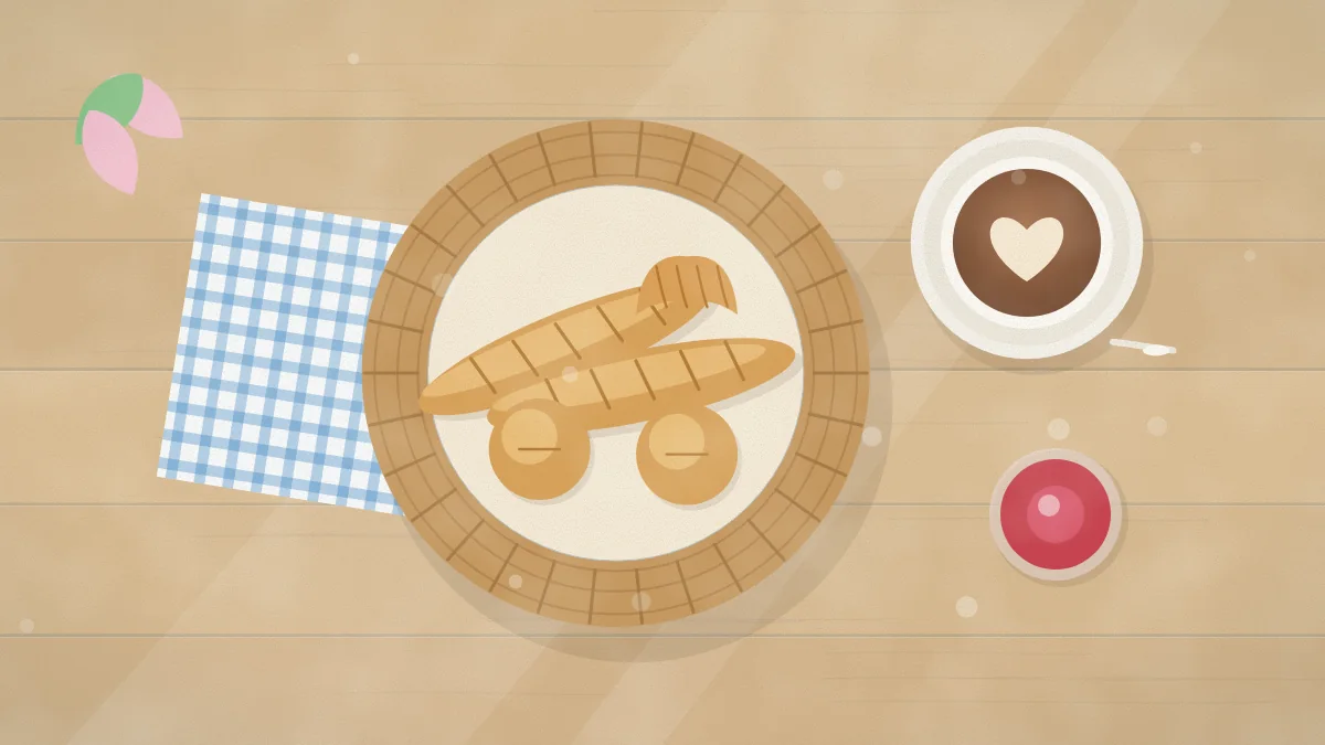 パンとコーヒーのイメージイラスト
