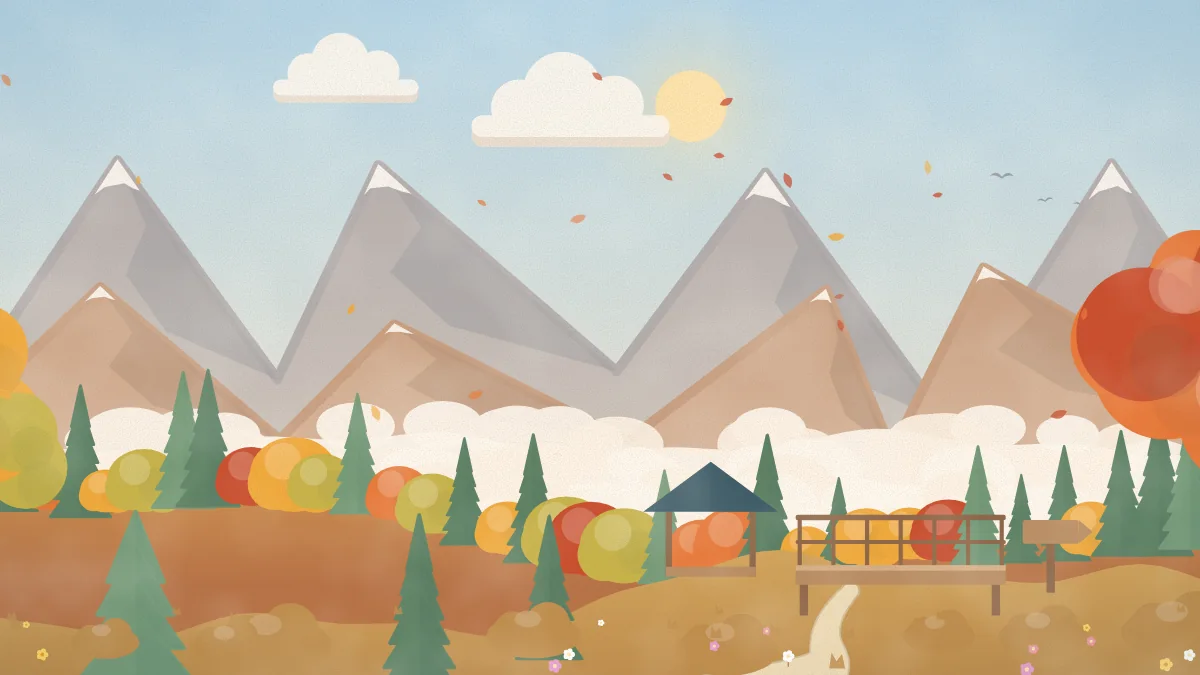 秋の山並みのイメージイラスト