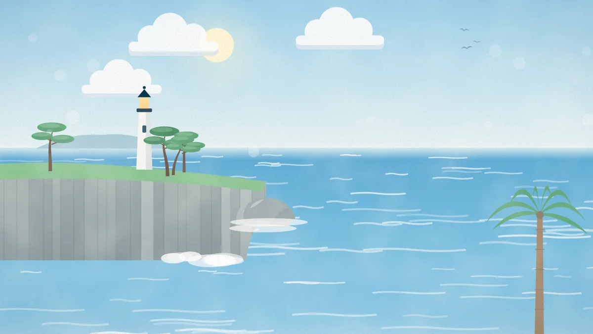 海に面した断崖のある岬のイメージイラスト