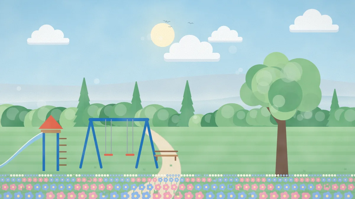 すべり台とブランコのある公園のイメージイラスト