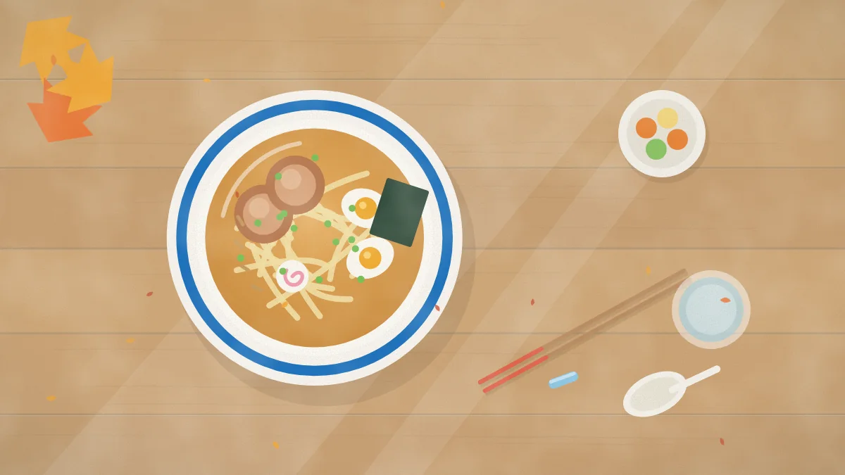 麺料理の丼のイメージイラスト