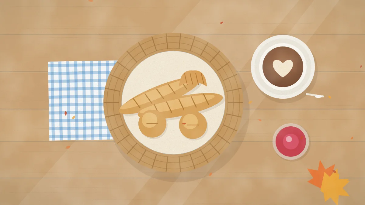 パンとコーヒーのイメージイラスト