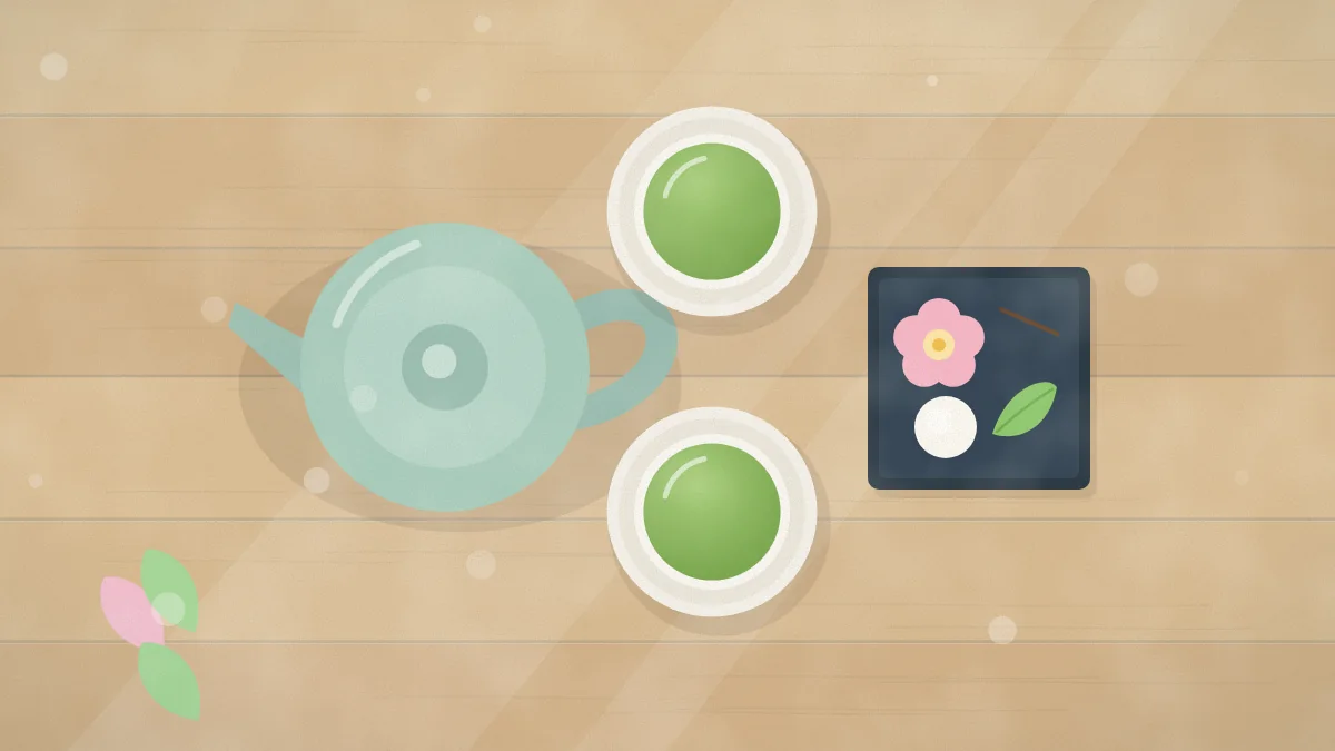 お茶と和菓子のイメージイラスト