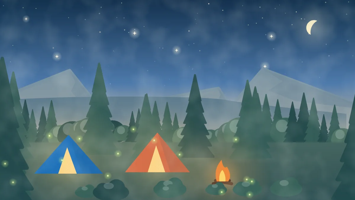 夜のキャンプのイメージイラスト