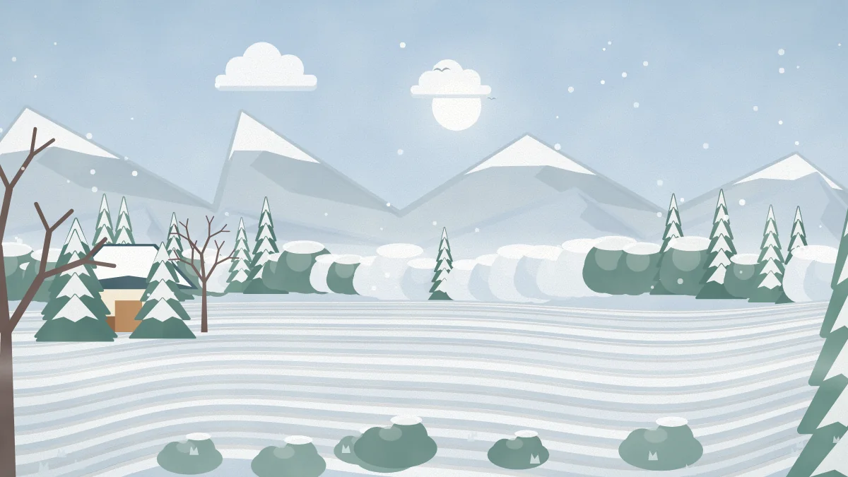 雪景色の山里のイメージイラスト