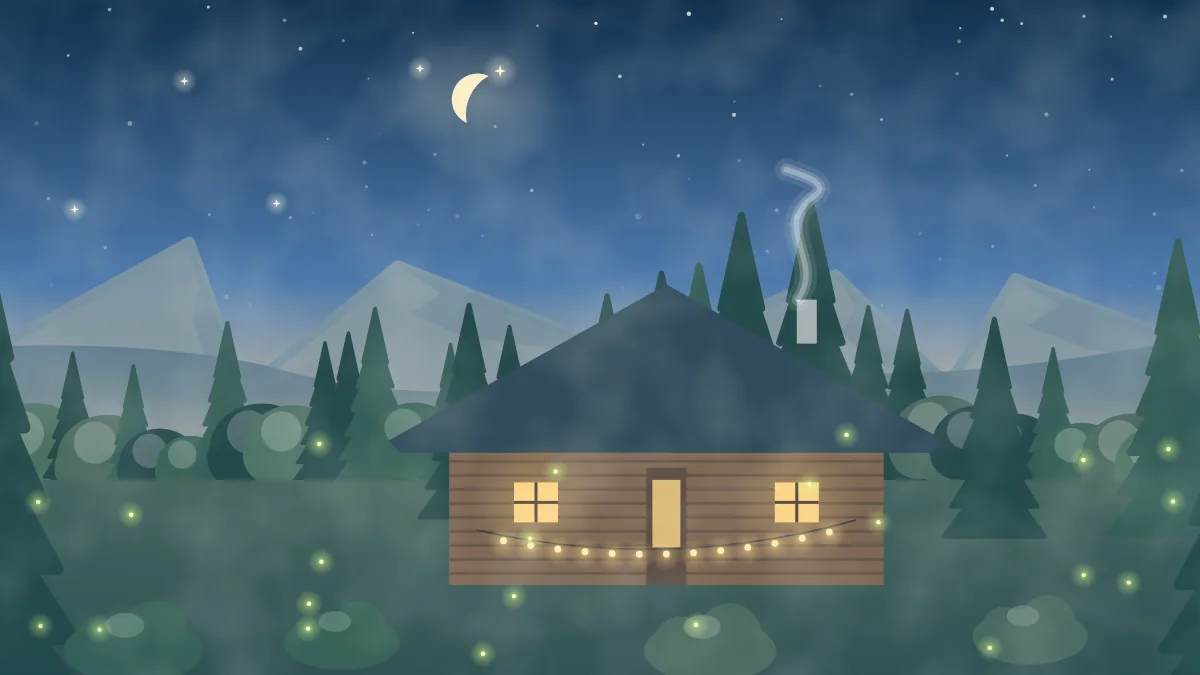 宿と星空のイメージイラスト