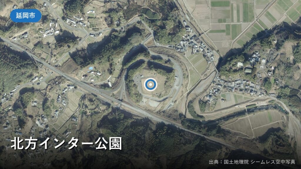 北方インター公園周辺の空中写真(国土地理院)