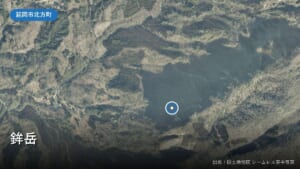 鉾岳（延岡市北方町上鹿川）付近の空中写真