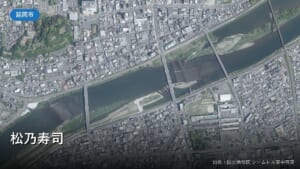 延岡市安賀多町周辺の空中写真（松乃寿司）