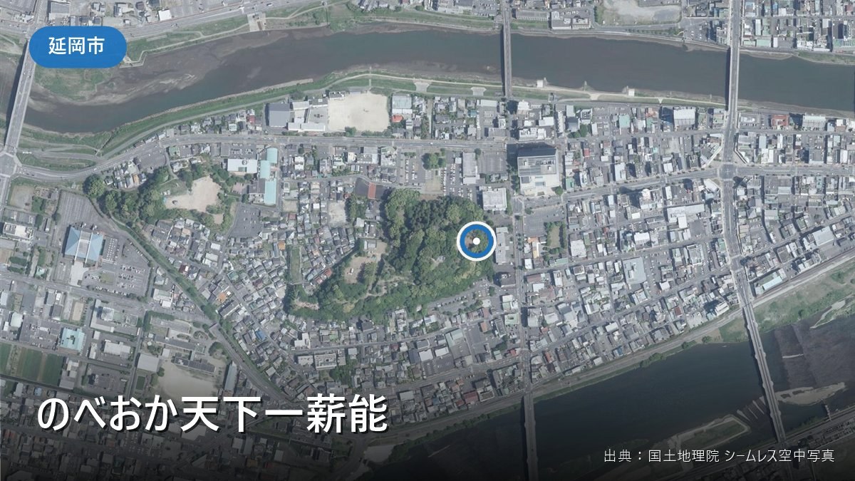 延岡城址（延岡市）付近の空中写真